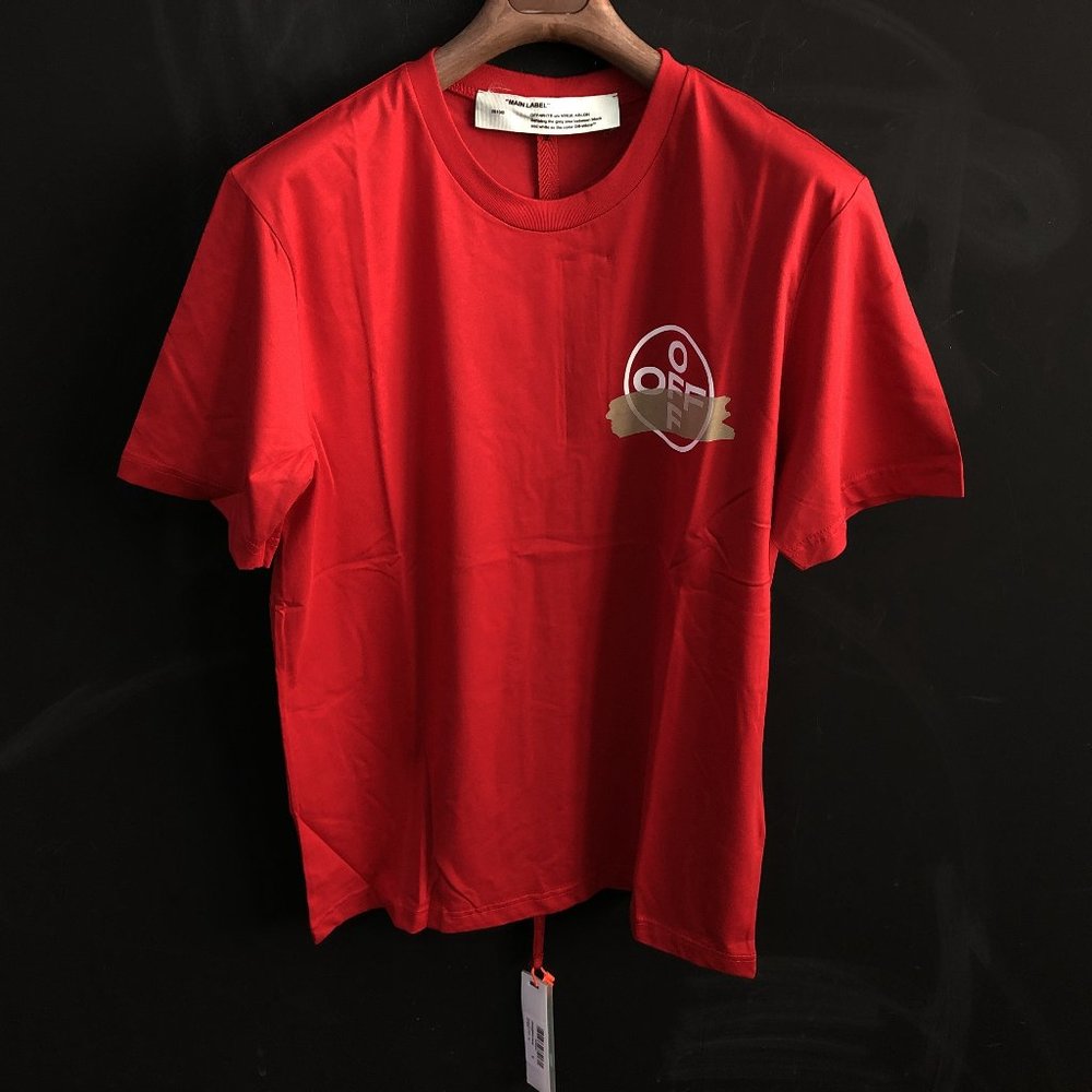 Off-White Men Red T-Shirt